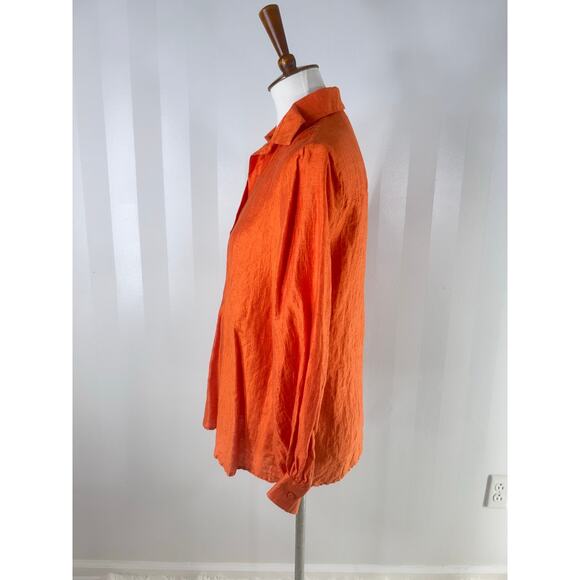 MIRTO 1956 Linen Blend Orange Blouse - Picture 3 of 11